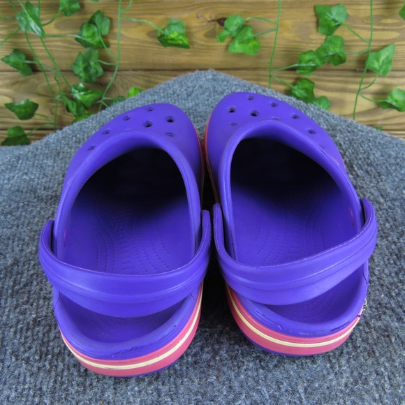 Crocs Clog  Girl Y 1 Medium Flat Purple Synthetic Slip On - Picture 4 of 6